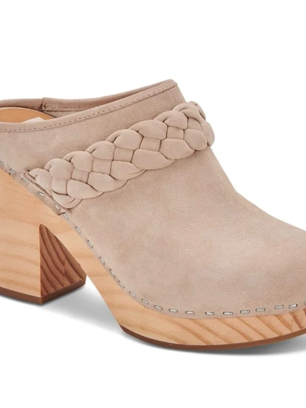 Dolce Vita Braided Suede Clog in Taupe